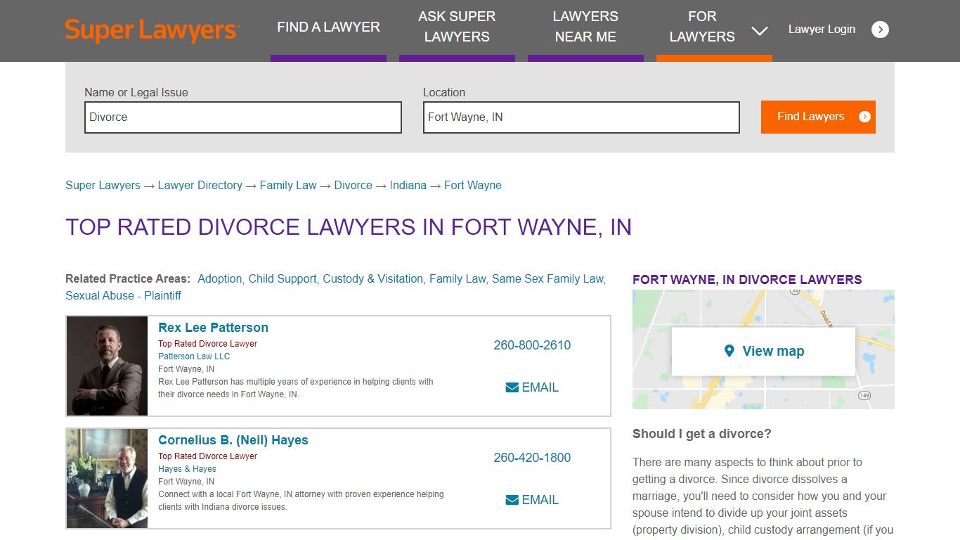 Best Fort Wayne, IN Divorce Attorneys | Super Lawyers